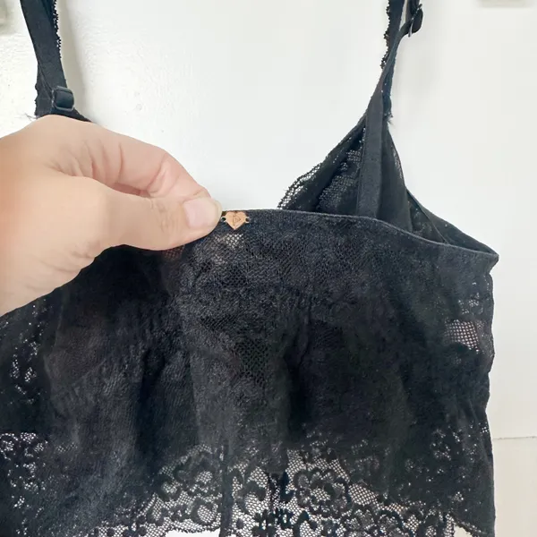 VS PInK black lace rhinestone Bralette - Image 5