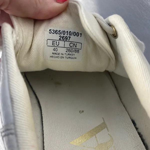Zara White Leather Platform Sneakers Pebbled Lace Up Chunky EU 40 - Image 6