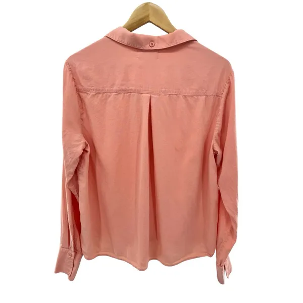 Anthropologie Cloth and Stone‎ Top Womens Medium Button Up Tie Front Peach Boho - Image 6