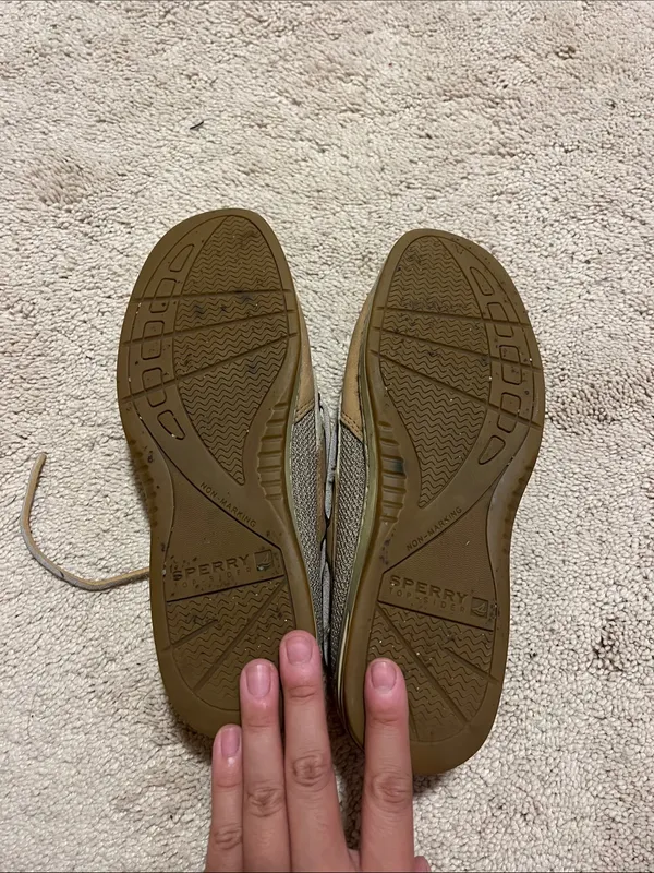 Sperry Women’s Tan and Cream Leather Boat Shoes - Image 4