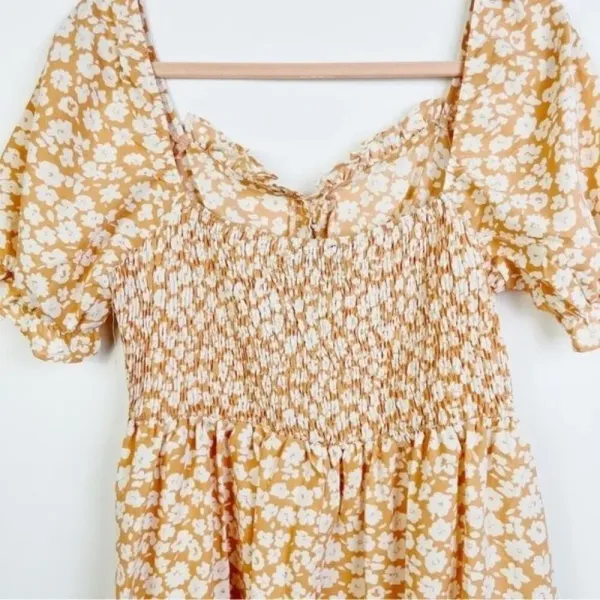 MISSGUIDED Tie‎ Bust Milkmaid Floral Dress Size 8 - Image 7