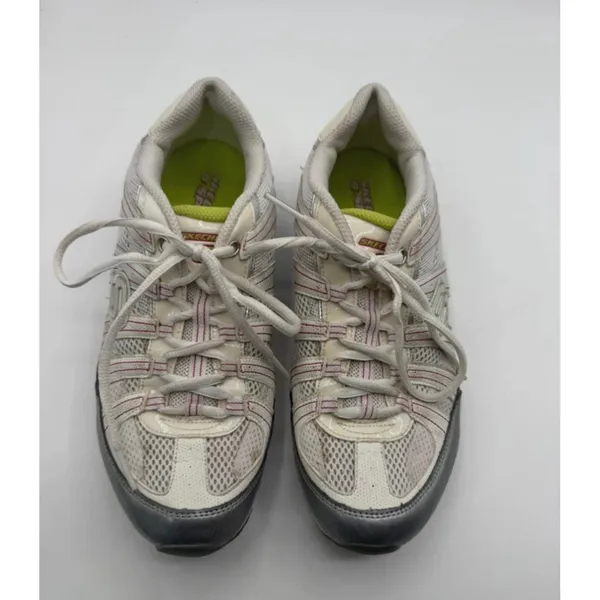 Skechers Sport Sneakers Mesh Lace Up Women 8.5 Silver White SN 12246 Gym Running - Image 3