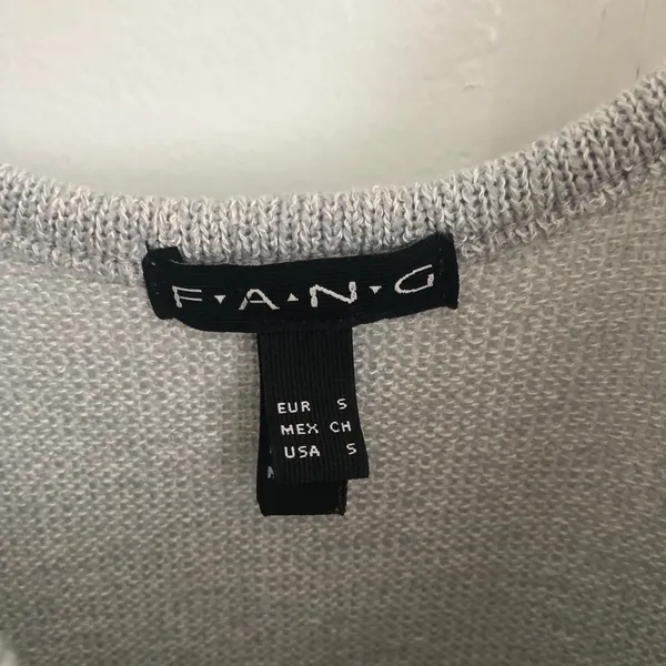 Vintage Y2K Fang Sequin Embellished Knit Tank Top Grey Blue Small - Image 5