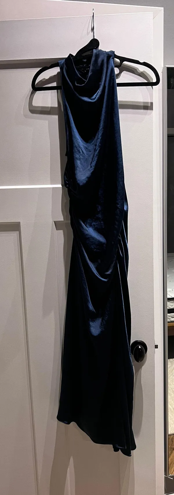 ALC Ruched Satin Midi Dress - Image 9