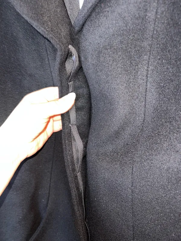 Quince Wool Cashmere Cocoon Coat Black XL NWT Minimalist Mid Length‎ Jacket - Image 5