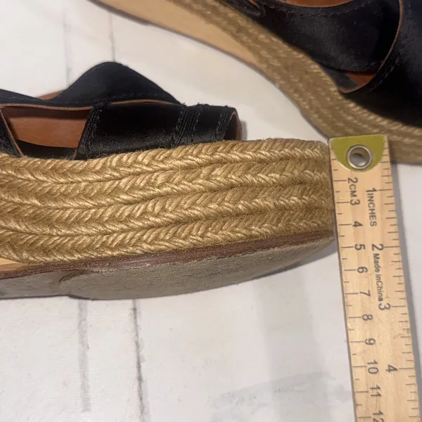 Vintage Y2K Lanvin Black Leather Platform Wood Jute Espadrille Wedge Shoes 40 - Image 12