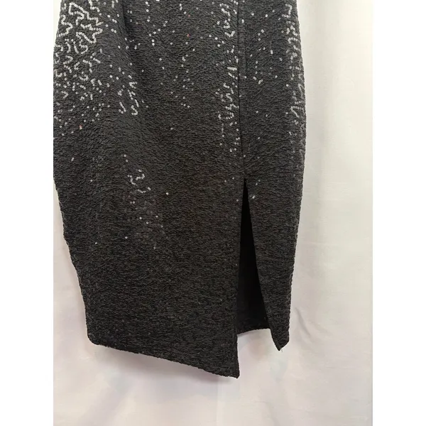Women’s Luxxel Medium Black Sequin Off the Shoulder Evening Dress - Image 3