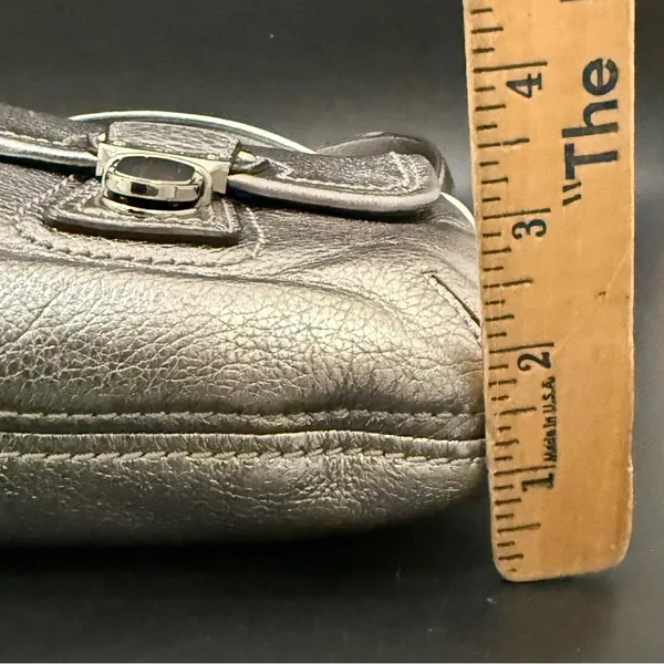 COACH 18996 Poppy Metallic Silver Leather Hippie Shoulder Crossbody Bag - Image 7