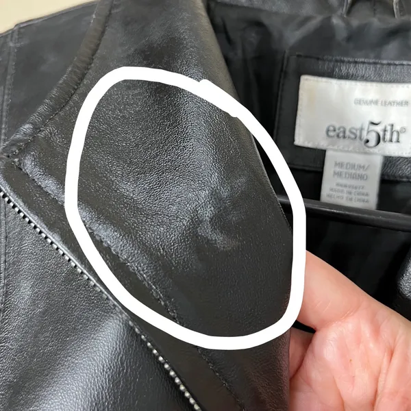 Vintage East 5th Black Genuine Leather Zipper Front‎ Jacket Women's Medium - Image 5