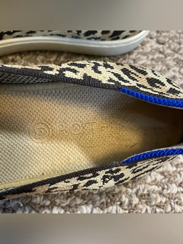 Rothy’s Leopard Animal Print Slip-On Sneakers - Beige/Black - Image 5