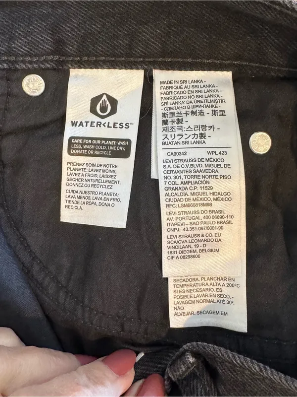 Levi’s 94 Baggy Jeans Black Wash Size 28 High Rise Wide Leg - Image 8