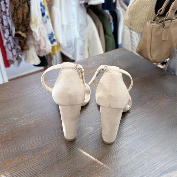 JustFab Nude Block Heels - Image 5