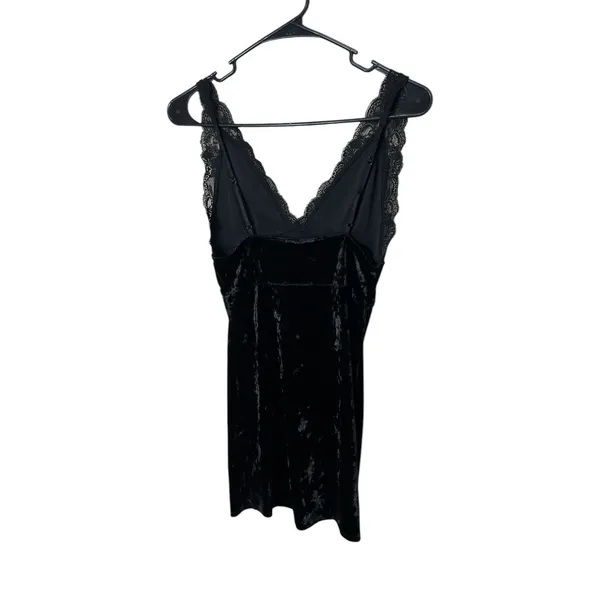 Free People Black Velvet Mini Dress Size XS‎ - Image 5