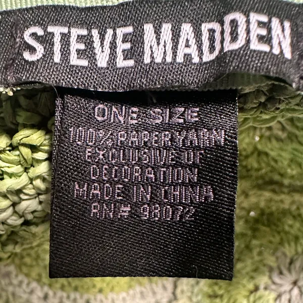 Steve Madden Crochet Granny Square Sun Hat Green Floral Boho Bucket Summer Hat - Image 16