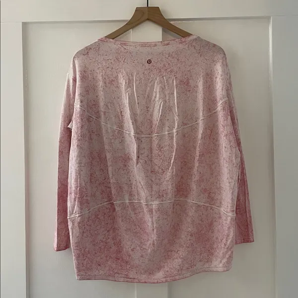 LULULEMON Back in Action Long Sleeve Shirt *Vitasea Pink Peony Brier Rose Size 6 - Image 5