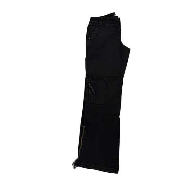 Marrakech Y2K Loose Chore Utility Black Baggy Relaxed Fit Cargo Pants Size 27 - Image 7