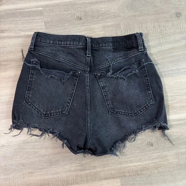 Abercrombie & Fitch Black Jean Shorts Ultra High Rise Mom Shorts Size 28 / 6 - Image 2