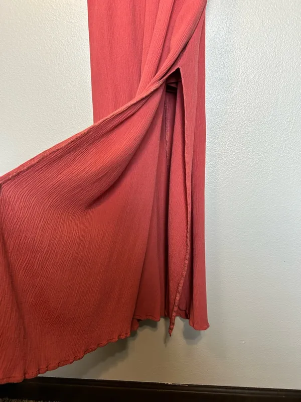 Lulus Rust V-Neck Maxi Dress with Side Slits - Image 5