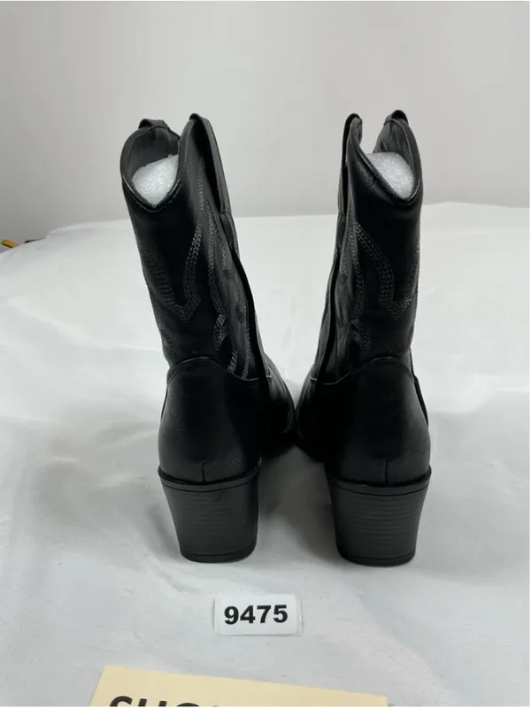 Womans New IXO Midcalf Western Cowgirl Boots Size 5.5 Black - Image 4