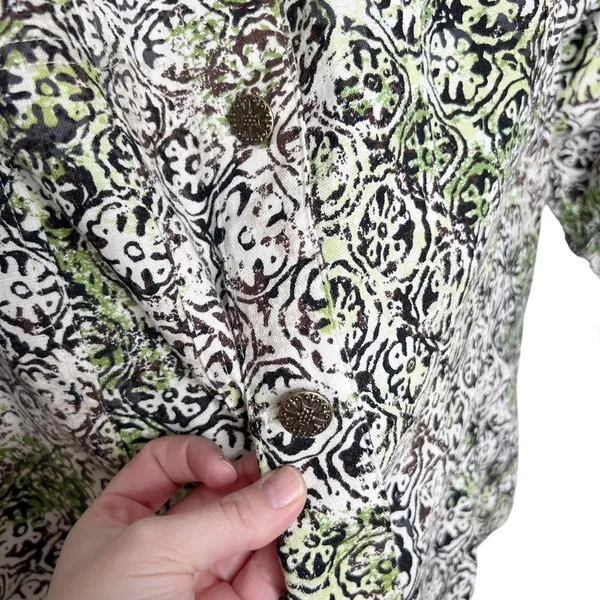 Linen Blend Trellis Print Lightweight Jacket - Image 6
