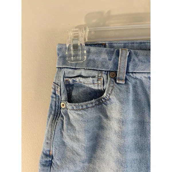 American Eagle Curvy Mom Jeans Light Wash Distressed‎ High Rise Blue Denim 26x26 - Image 14