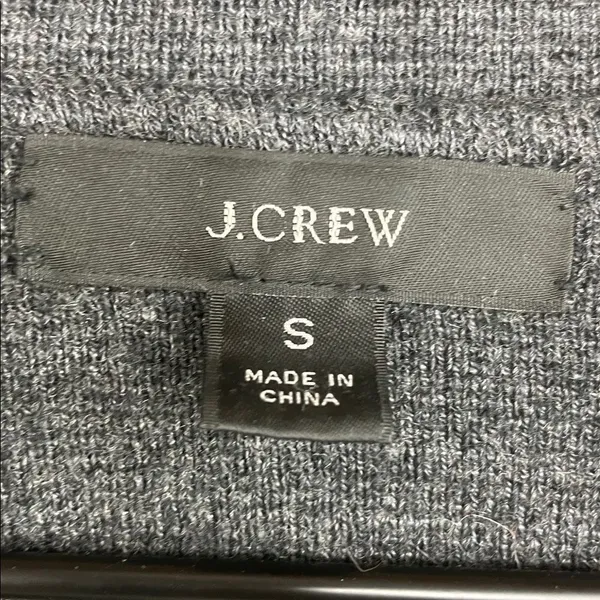 J.Crew Merino Wool Blend Open Front Cardigan Jacket Charcoal Gray Small - Image 11
