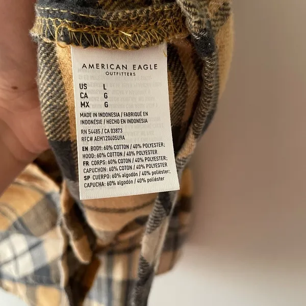 American Eagle Plaid‎ Hoodie Jacket - Image 7