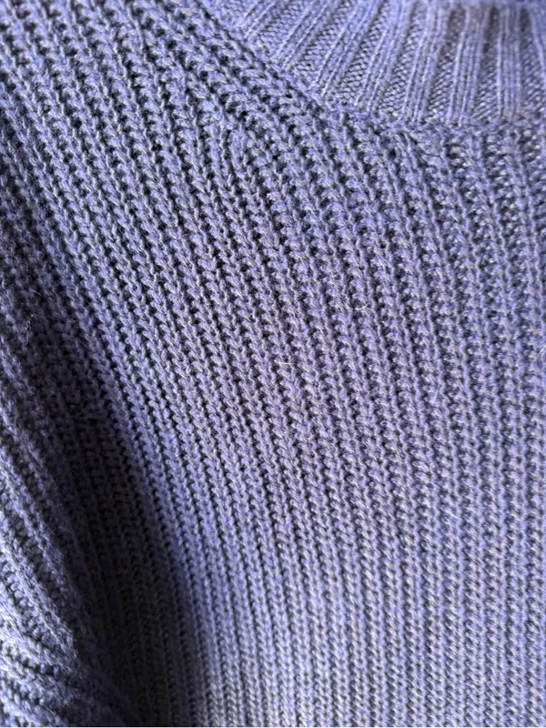 American Eagle XXS Navy Chunky Knit Sweater Oversized Crewneck Cozy Women’s - Image 2