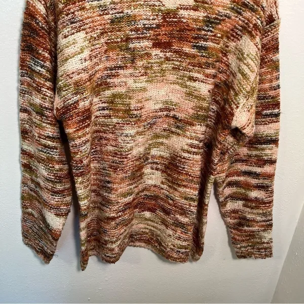 Peyton Primrose Women's Size Large Crewneck Sweater Multicolor Knit Orange Green - Image 4