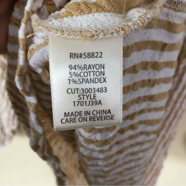 Max Studio Striped Crinkle Blouse M - Image 8