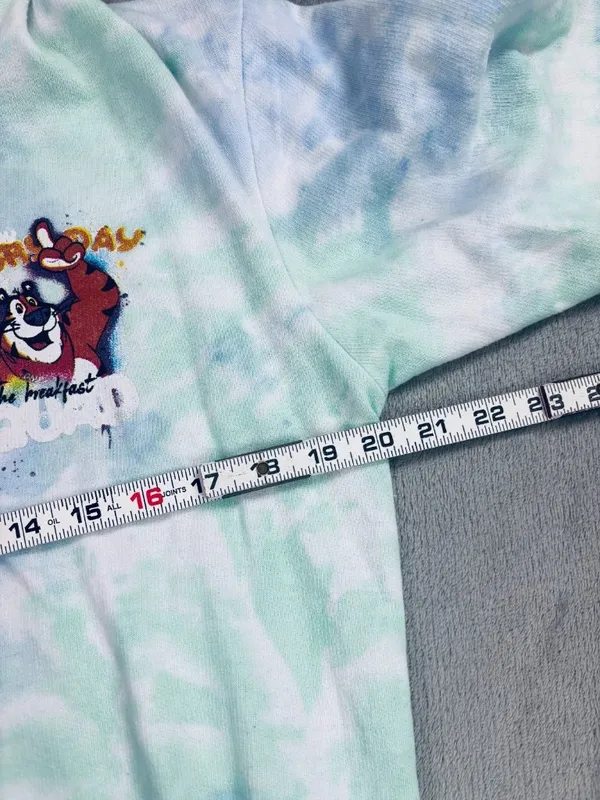 Kelloggs Breakfast Club Hoodie Unisex Small Blue Green Frosted Flakes Tie Dye - Image 7
