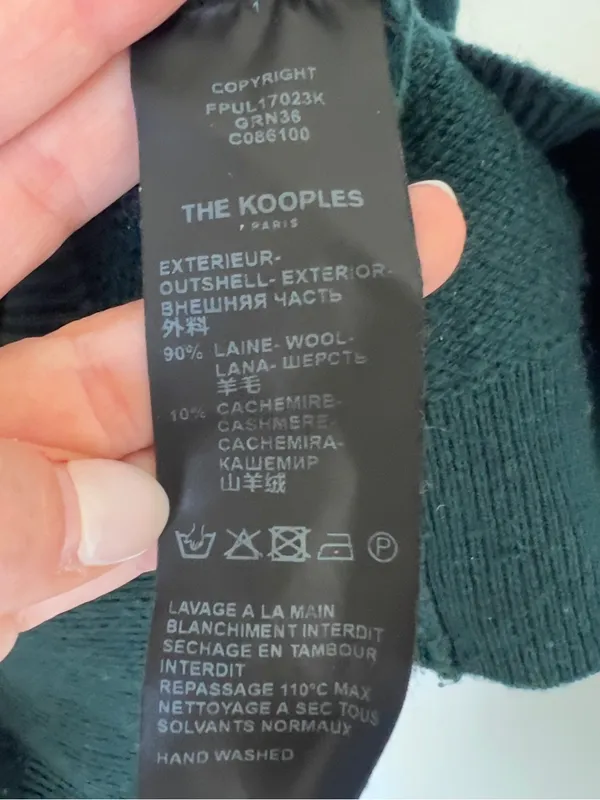 The Kooples Pullover Sweater with Piercings in Dark Green - Image 7