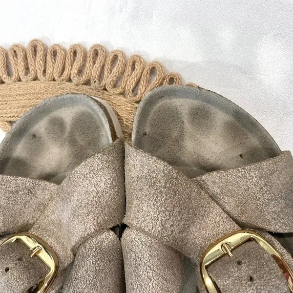 Birkenstock Metallic Rose Gold Siena Big Buckle Cross Strap Sandal EU 38 Coastal - Image 5