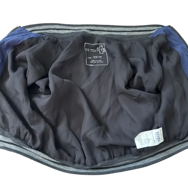 NWOT We‎ the Free Retro Cropped Bomber Jacket Size XS Navy Marine - Image 5