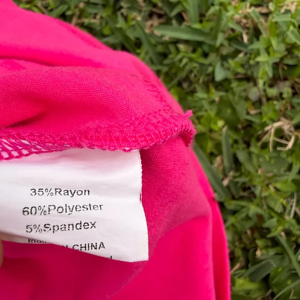 Hot Pink Harem Romper Pocket Slouchy Lounge Romper Adjustable Straps Size S - Image 4