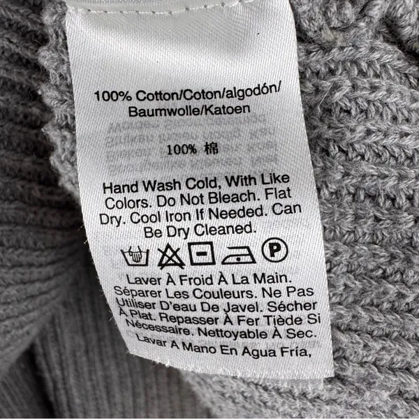 DKNY Jeans 100% Cotton Gray & Metallic Silver‎ Animal Print Size L Crew Sweater - Image 11
