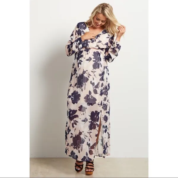 Pinkblush ✨10xHP✨Pink Floral Chiffon Long Sleeve Maxi Dress✨ - Image 2