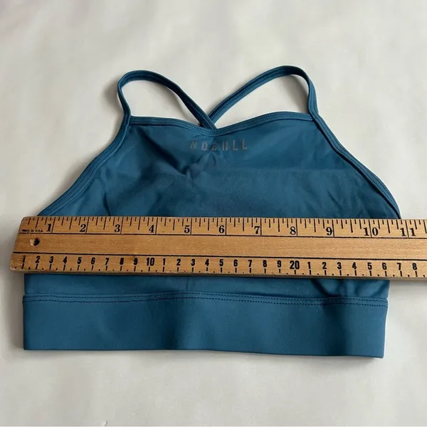 NoBull Women Matte High Neck Sports Bra Unpadded Teal Blue Stretch Size XS NWOT - Image 7
