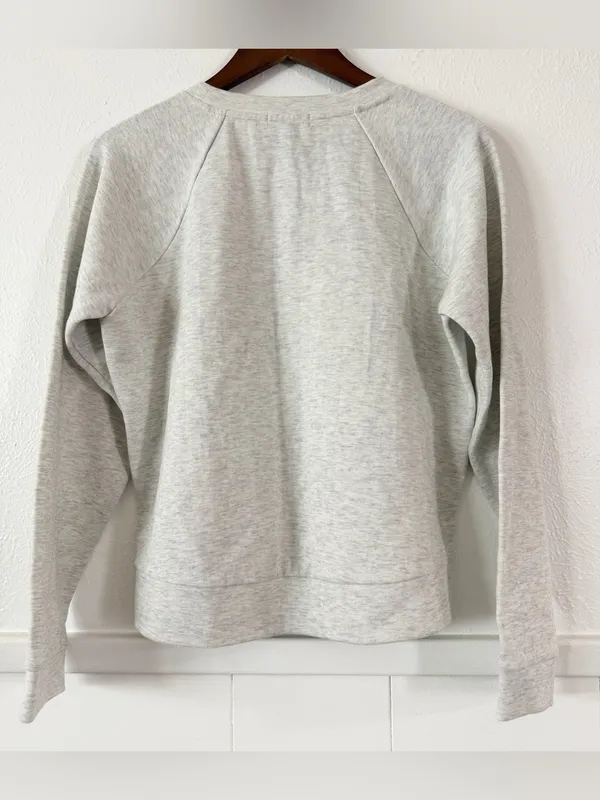 J.Crew Women’s S Gray Wool Cable Knit Mixed Media Sweatshirt Sweater NWOT - Image 4