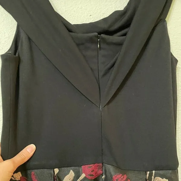 Anthropologie Hutch Black Red Floral Cowl Neck Knee Length Dress Womens 6 Formal - Image 10