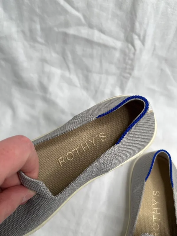 Rothys Original Slip-On Gray Sneaker Comfort Shoes Size W6 - Image 4