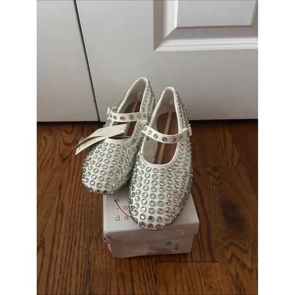 a new day Issa White Studded Mary Jane Flats Size 9.5 New with Tags - Image 4