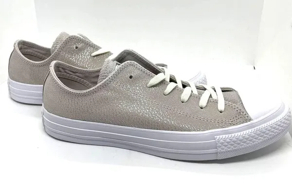 Converse Chuck Taylor All Star OX Leather Sneaker Pale Putty Silver Womens 8 - Image 7