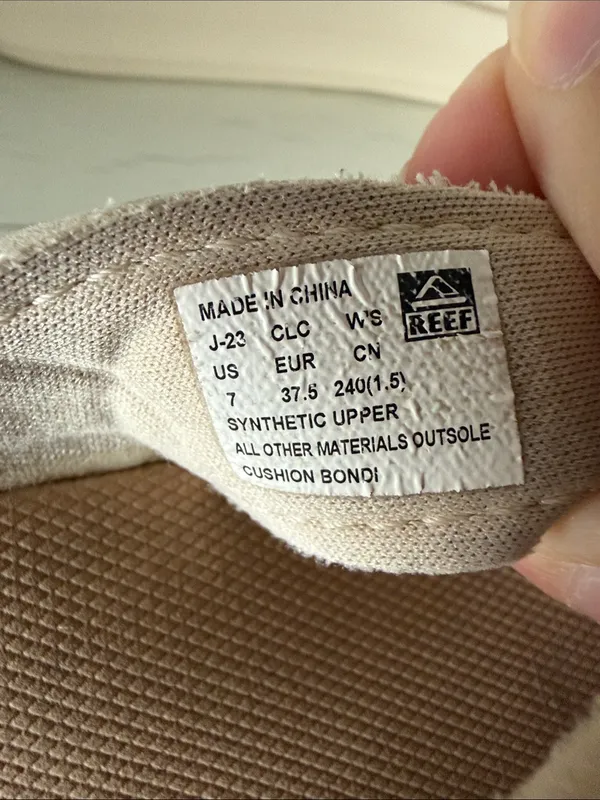 REEF Cushion Bondi Platform Flip Flops Women’s 7 Vintage Oasis Tan Cream Sandals - Image 6