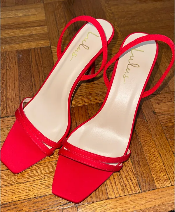Lulus Red slingback heels - Image 2