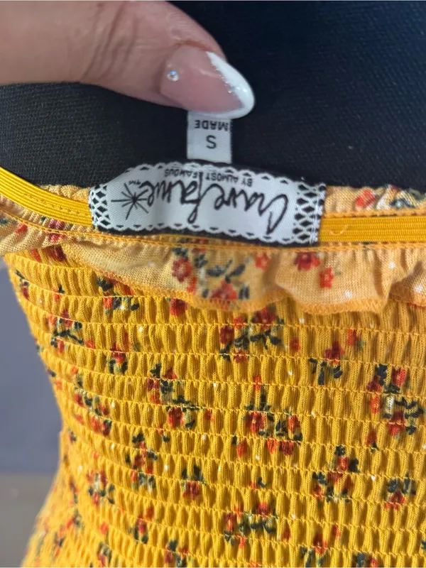 Almost Famous Yellow Smocked Floral Tube Top - Image 4