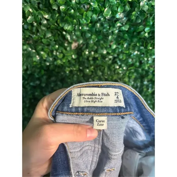 Abercrombie and Fitch The Ankle Straight Leg Ultra High Rise Jeans Size 4/27 Blu - Image 3