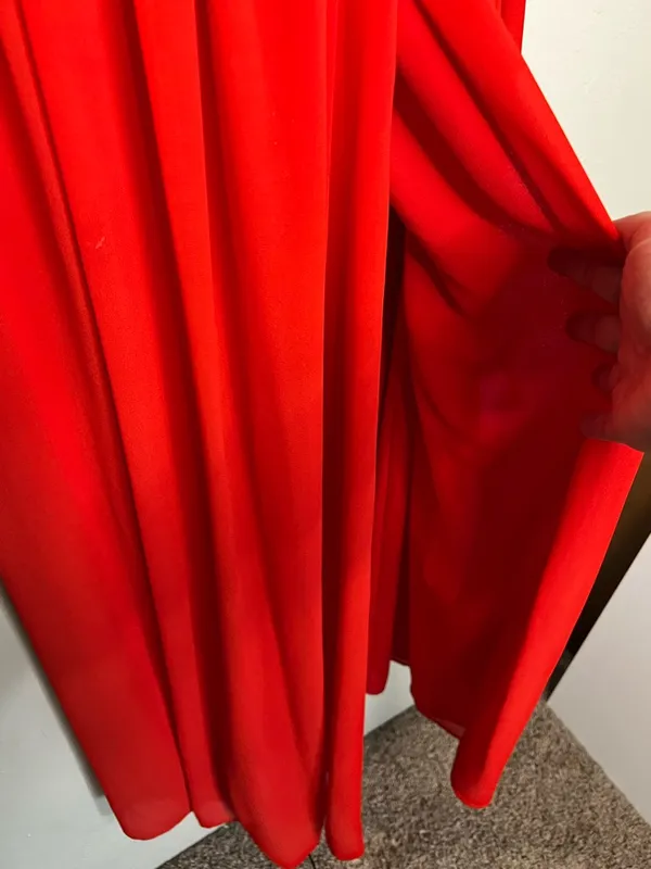 Lovers + Friends Revolve Theo Strapless Red Ruffle High‎ Slit Chiffon Maxi Dress - Image 7