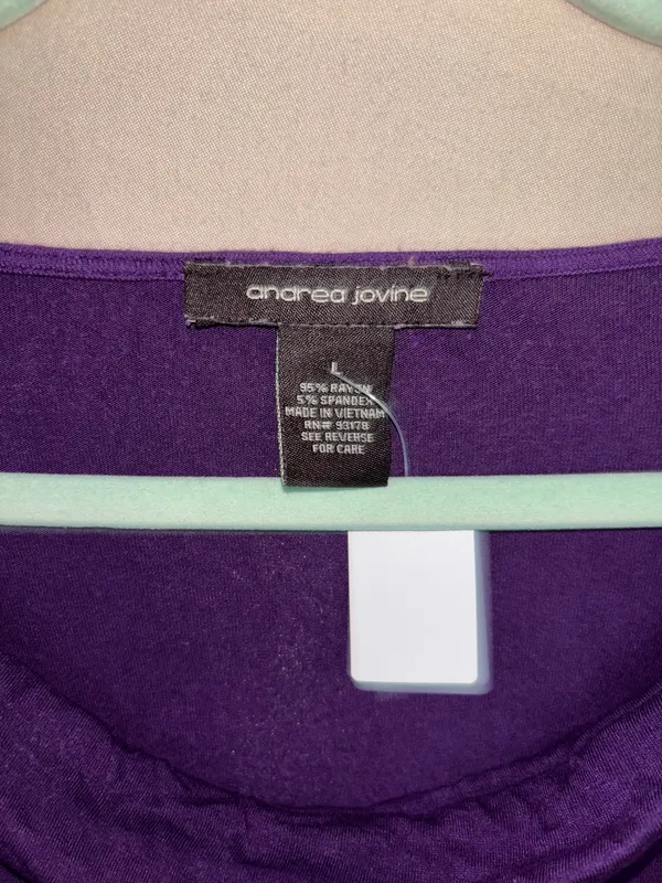 Andrea Jovine Long sleeve swoop nick purple shirt - Image 2