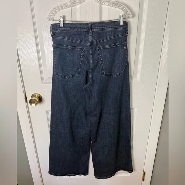 Rag & Bone Serena High Waist Rhinestone Wide Leg Jeans 29 - Image 5